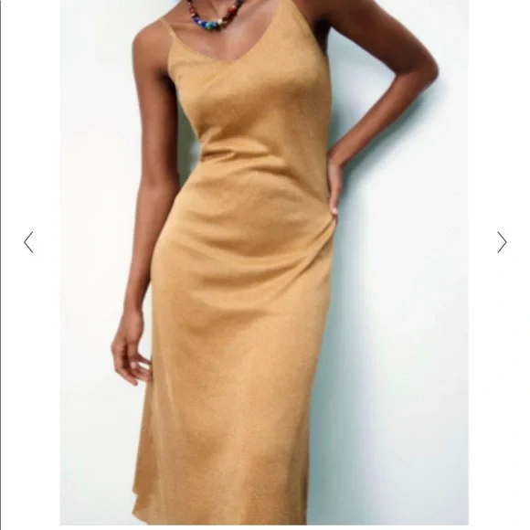 Zara Dresses Zara Gold Knit Dress With Metallic Thread Poshmark